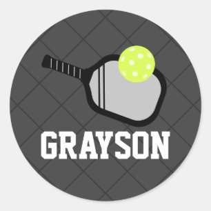 Zwarte naam bij Pickleball Logo Ronde Sticker
