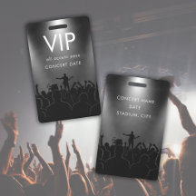 Zwarte Naam Custom VIP All Access Pas Concert