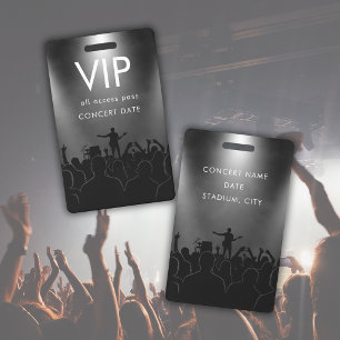 Zwarte Naam Custom VIP All Access Pas Concert Badge
