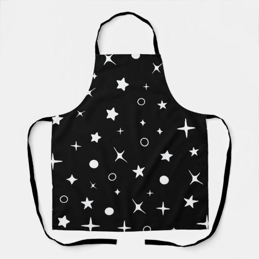 Zwarte nachtsterren schort (Voorkant)