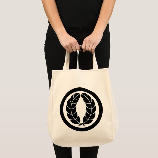  zwarte Nakagawa Japan Kamon Mon Art Tote Bag (Voorkant (product))