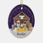 Zwarte nativiteitsscène keramisch ornament (Rechts)