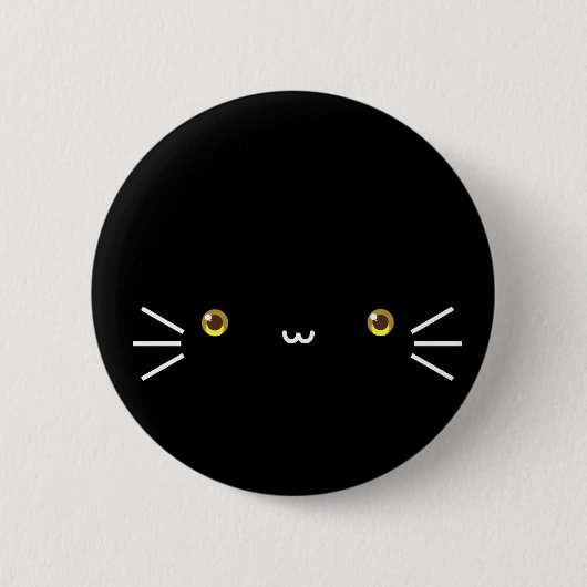 zwarte neko-knop ronde button 5,7 cm (Voorkant)