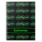 Zwarte & Neon Gamer Notitieboek (Voorkant)