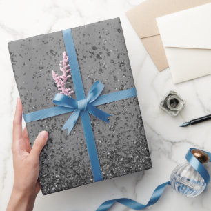 Zwarte nepgloeiende glitter cadeaupapier