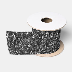 Zwarte nepschitterprintachtergrond lint