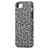 Zwarte netzijde met luipaard op wit Case-Mate iPhone case (Achterkant Links)