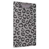 Zwarte netzijde met luipaard op wit klembord (Rechts)