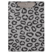 Zwarte netzijde met luipaard op wit klembord (Voorkant)