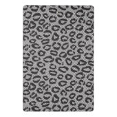 Zwarte netzijde met luipaard op wit mini klembord (Achterkant)