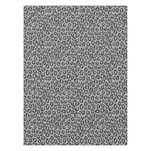 Zwarte netzijde met luipaard op wit tafelkleed (Voorkant)