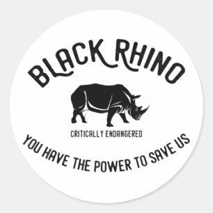 Zwarte neushoorn dierenbescherming stickers