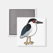 Zwarte Night Heron Magneet (Voorkant / Achterkant)