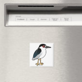 Zwarte Night Heron Magneet (Insitu (Vaatwasser))