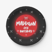 Zwarte Ninja Verjaardagsfeest Papieren Borden Papieren Bordje (Voorkant)