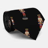 Zwarte Notenkraker Rode Soldaat Kerstmis Stropdas (Opgerold)