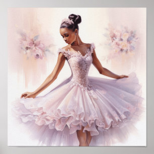 Zwarte Notenkraker Sugar Plum Fairy in Roze Tutu Poster