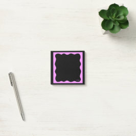 Zwarte notities met kronkelige roze rand  post-it® notes