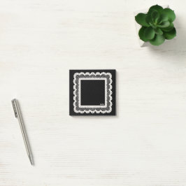 Zwarte notities met witte randafwerking van kant post-it® notes