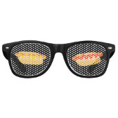 Zwarte Novelty Hot Dog-partij Retro Zonnebril (Voorkant)