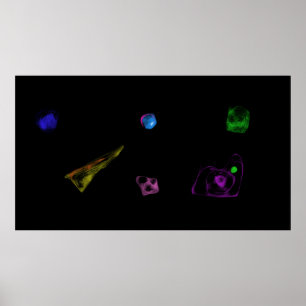 Zwarte Objecten Minimalistische Schilderij Poster