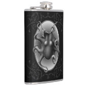 Zwarte octopus Drinkware Set Fles Heupfles (Rechts)
