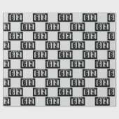 Zwarte odemeter voor de 65e verjaardag cadeaupapier (Vlak)