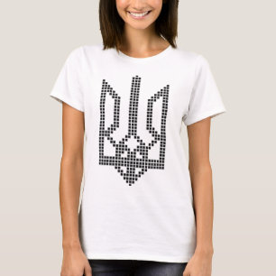 Zwarte Oekraïense Tryzub-symbool op het hart - Oek T-shirt