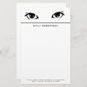 Zwarte ogen briefpapier (Voorkant / Achterkant)