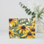 Zwarte-ogige Susan Floral Briefkaart (Staand voorkant)