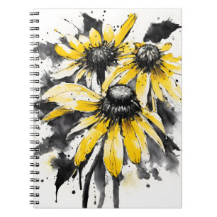 Zwarte-ogige Susan - Waterverf bloemen Notitieboek