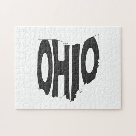 Zwarte Ohio naam Ohioan Buckeye Word Art Legpuzzel (Horizontaal)