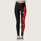 Zwarte ohio-staatscarlet Leggings van de anjer (Voorkant)
