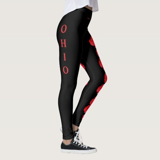 Zwarte ohio-staatscarlet Leggings van de anjer (Rechts)