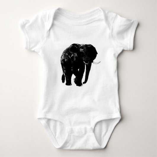 Zwarte Olifant Silhouet Romper (Voorkant)