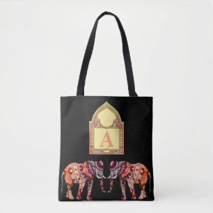 Zwarte olifant tote bag