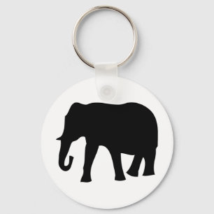 zwarte olifantenpictogram sleutelhanger
