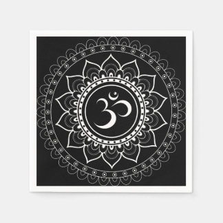 Zwarte Om Mandala Servet