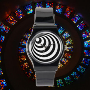 Zwarte Oneindige Cirkels Horloge