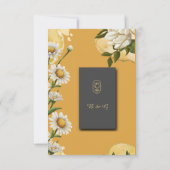 zwarte onyx retro wit sinaasappel Margaret bloem RSVP Kaartje (Achterkant)