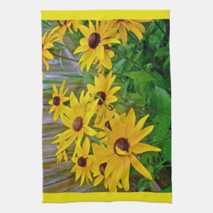 Zwarte-Oog Susans Wilde Bloemen Theedoek