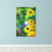 Zwarte-oogige Susan Canvas Afdruk (Insitu (Houten vloer))