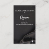 Zwarte Oorbel Display Business Card Visitekaartje (Achterkant)