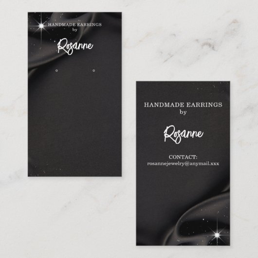 Zwarte Oorbel Display Business Card Visitekaartje (Voorkant / Achterkant)