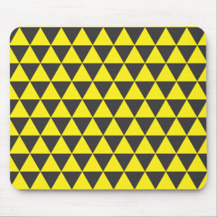 zwarte op gele driehoeken muismat