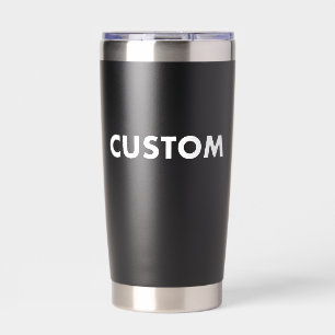 Zwarte op maat gemaakte thermische tumbler blanco  geïsoleerde drinkbeker
