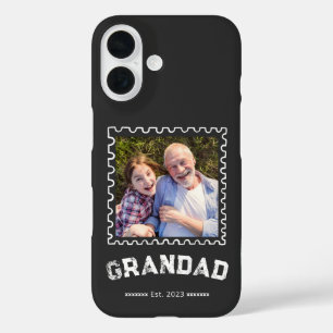 Zwarte opa Oprichtingsjaar typografie foto iPhone 16 Hoesje