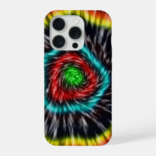 Zwarte Opal Tie Dye, iPhone 15 Pro Hoesje