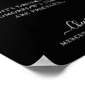 Zwarte open balk kalligrafie Aangepast huwelijk Poster (Hoek)