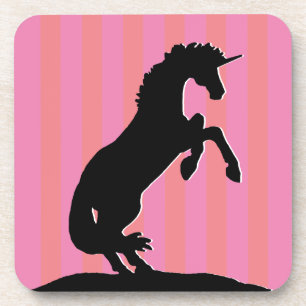 Zwarte opfok Unicorn (roze striped) Bier Onderzetter